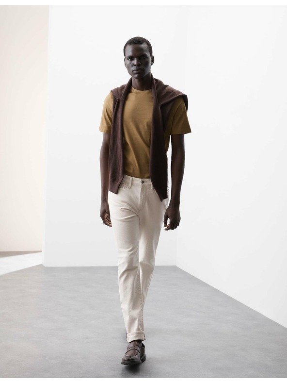 Marks & Spencer Majica od premium pamučne tkanine, uski kroj Marks & Spencer smeđa