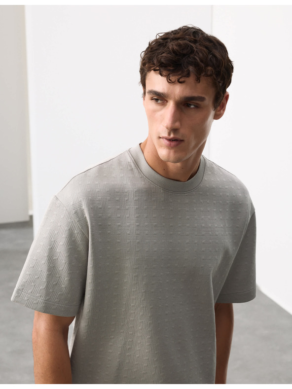 Marks & Spencer Žakard majica Scuba s visokim udjelom pamuka Marks & Spencer siva