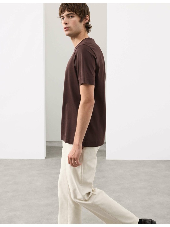 Marks & Spencer Majica od premium pamučne tkanine, uski kroj Marks & Spencer smeđa