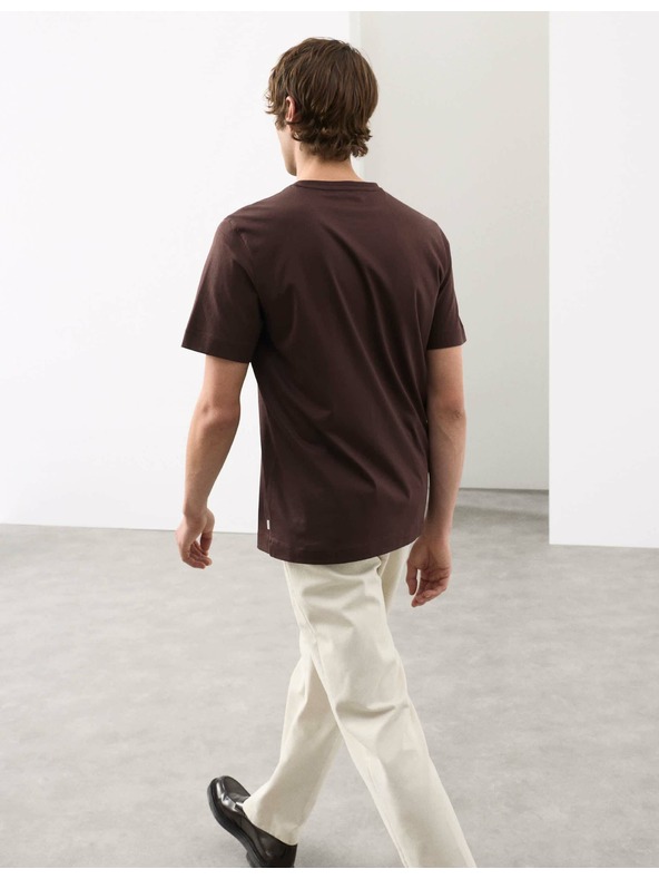 Marks & Spencer Majica od premium pamučne tkanine, uski kroj Marks & Spencer smeđa