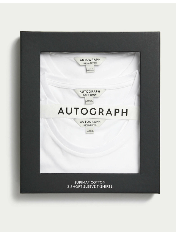 Marks & Spencer Majica od čiste Supima® pamučne tkanine, 3 kom Marks & Spencer bijela