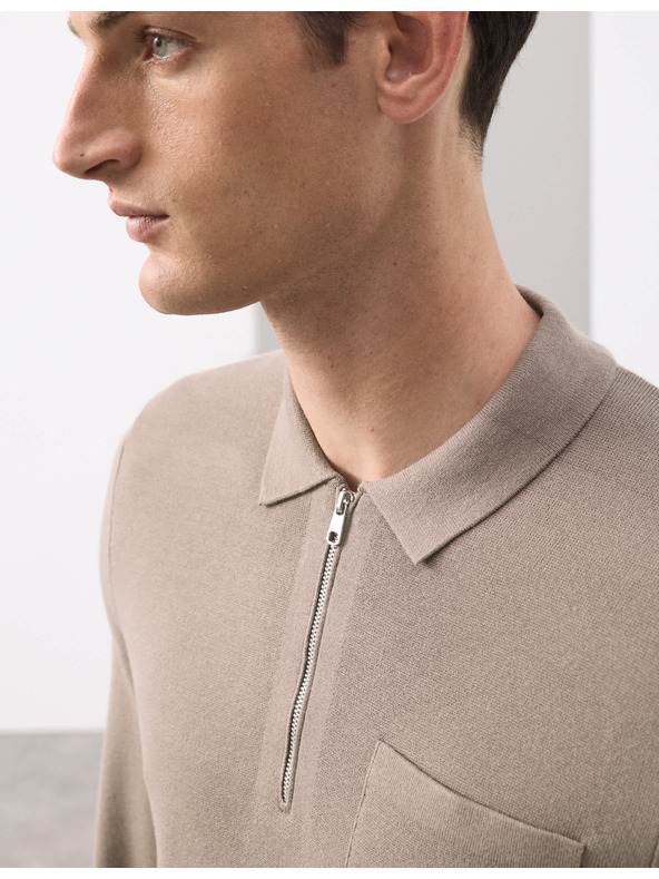 Marks & Spencer Polo Milano Knit s opuštenim patentnim zatvaračem Marks & Spencer smeđa