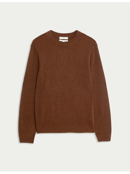 Marks & Spencer Pulover s izrezom uz vrat od ovčje vune Marks & Spencer smeđa