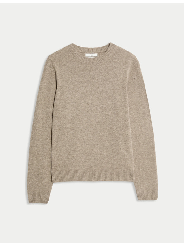 Marks & Spencer Pulover s izrezom uz vrat od ovčje vune Marks & Spencer bež