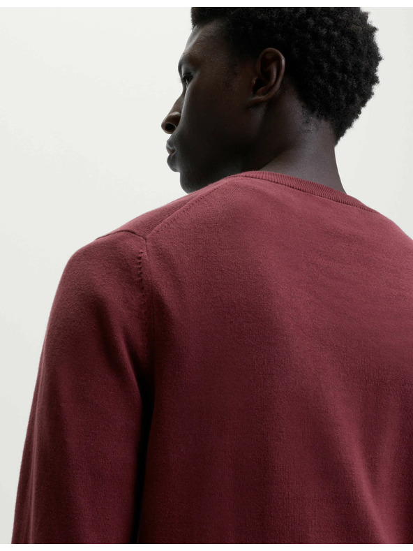 Marks & Spencer Čisto pamučni V-izrez džemper Marks & Spencer crvena