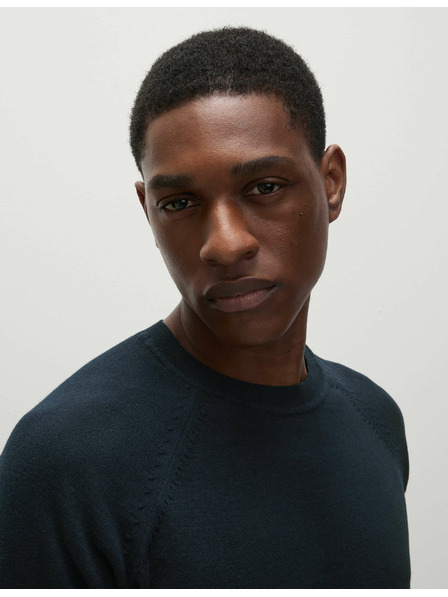 Marks & Spencer Džemper od čistog pamuka, s ovratnikom Marks & Spencer mornarsko plava