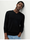 Marks & Spencer Marks & Spencer Pulover od čistog pamuka s V izrezom, crni