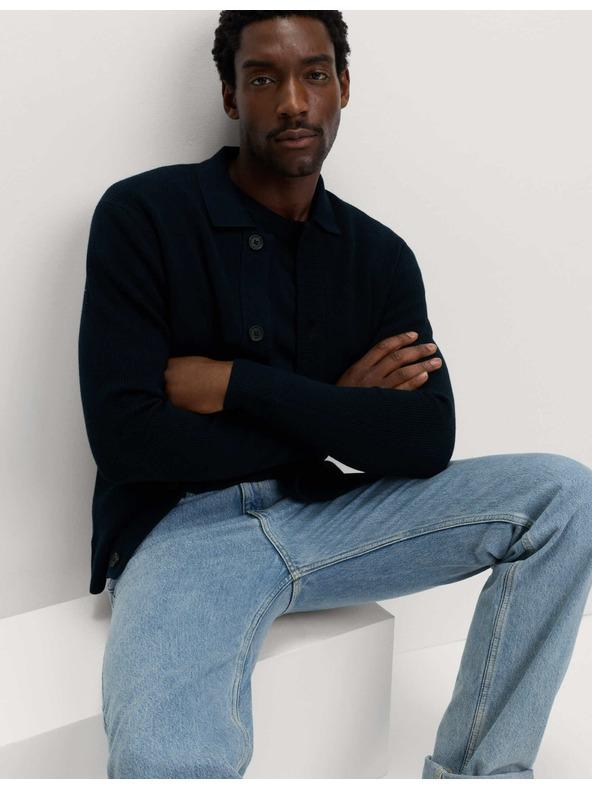 Marks & Spencer Pleteni kaput od pamučne mješavine Marks & Spencer mornarsko plava