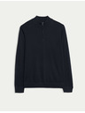 Marks & Spencer Džemper sa kratkim patentnim zatvaračem od čiste extra fine merino vune Marks & Spencer mornarsko plava