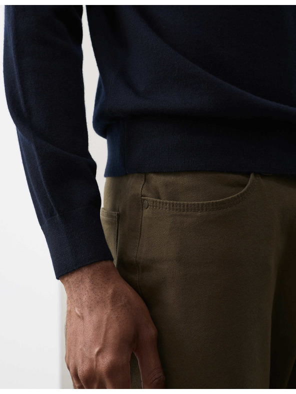 Marks & Spencer Džemper sa kratkim patentnim zatvaračem od čiste extra fine merino vune Marks & Spencer mornarsko plava