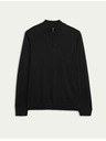 Marks & Spencer Džemper sa kratkim patentnim zatvaračem od čiste extra fine merino vune Marks & Spencer crna