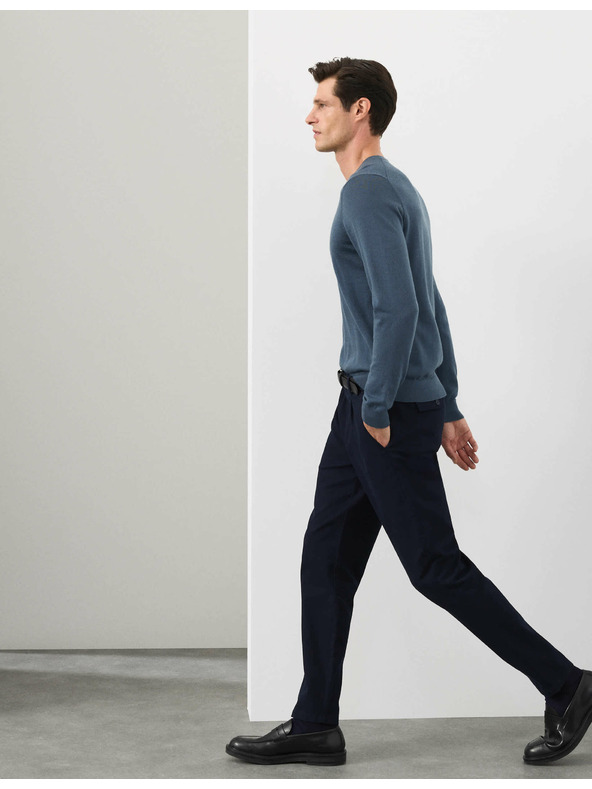 Marks & Spencer V-izrez džemper od čiste izuzetno fine merino vune Marks & Spencer mornarsko plava