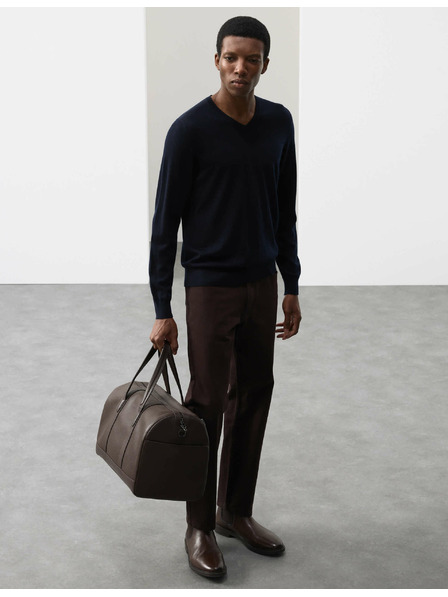 Marks & Spencer V-izrez džemper od čiste izuzetno fine merino vune Marks & Spencer mornarsko plava