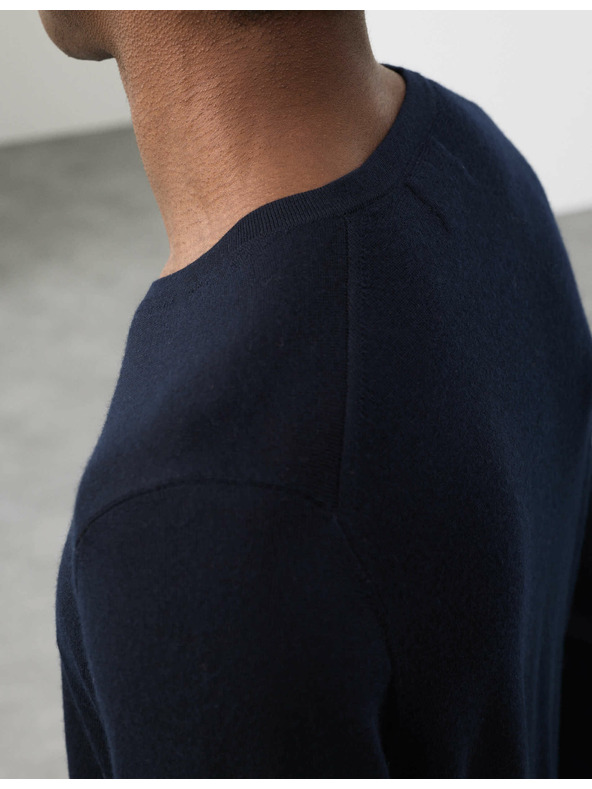 Marks & Spencer V-izrez džemper od čiste izuzetno fine merino vune Marks & Spencer mornarsko plava