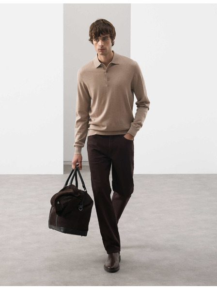 Marks & Spencer Polo majica od čiste extra fine merino vune Marks & Spencer smeđa