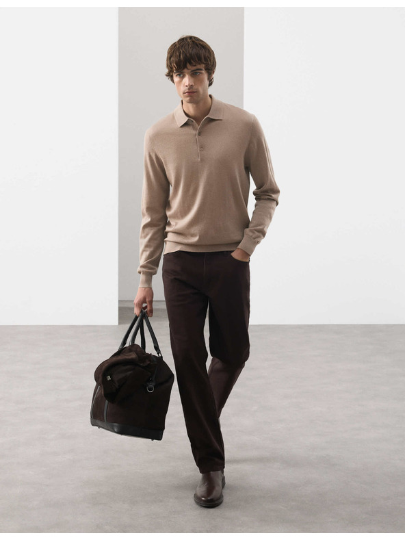 Marks & Spencer Polo majica od čiste extra fine merino vune Marks & Spencer smeđa