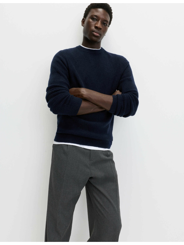 Marks & Spencer Rebrasti džemper s visokim ovratnikom, od izuzetno meke prednje s primjesom vune Marks & Spencer mornarsko plava