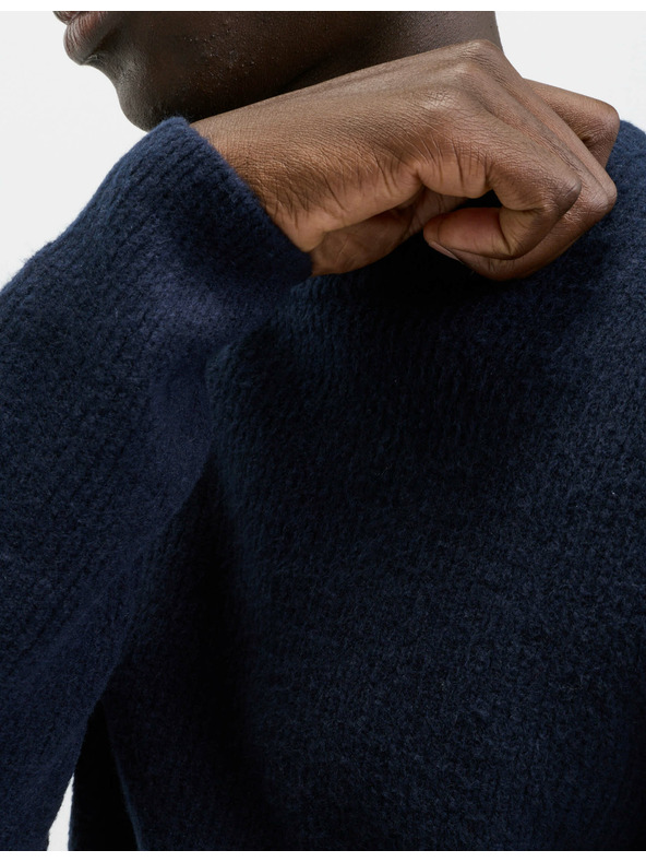 Marks & Spencer Rebrasti džemper s visokim ovratnikom, od izuzetno meke prednje s primjesom vune Marks & Spencer mornarsko plava