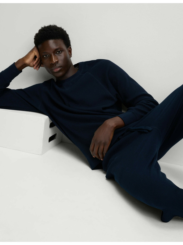 Marks & Spencer Kućna dukserica od čiste pamuke s vafel teksturom Marks & Spencer mornarsko plava