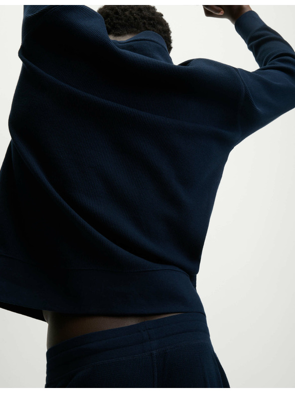 Marks & Spencer Kućna dukserica od čiste pamuke s vafel teksturom Marks & Spencer mornarsko plava