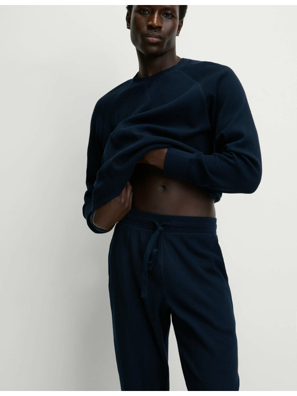 Marks & Spencer Kućna dukserica od čiste pamuke s vafel teksturom Marks & Spencer mornarsko plava