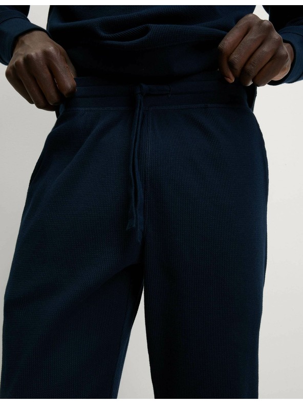 Marks & Spencer Kućne hlače od čiste pamuke s vafel teksturom Marks & Spencer mornarsko plava