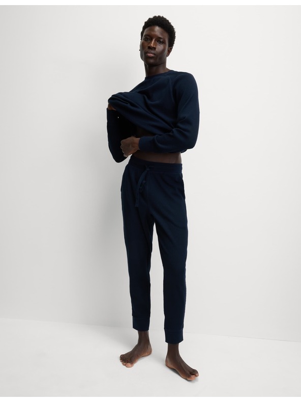 Marks & Spencer Kućne hlače od čiste pamuke s vafel teksturom Marks & Spencer mornarsko plava