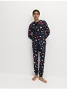 Marks & Spencer Božićni kućni pidžama komplet s motivom hrane od čiste pamučne tkanine Marks & Spencer mornarsko plava