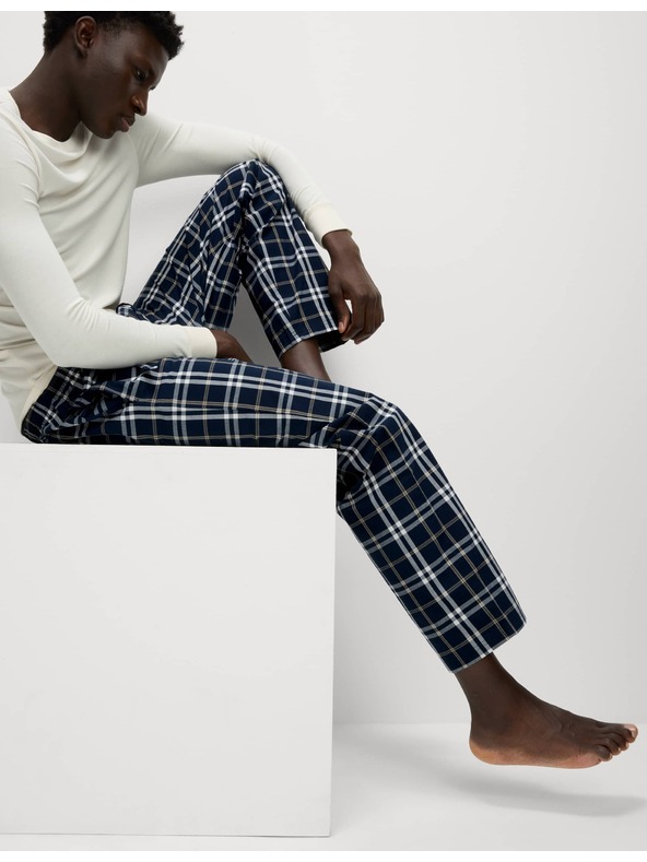 Marks & Spencer Karirane pidžama hlače od čiste pamuke, 2 komada u pakiranju Marks & Spencer mornarsko plava