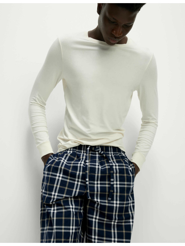 Marks & Spencer Karirane pidžama hlače od čiste pamuke, 2 komada u pakiranju Marks & Spencer mornarsko plava