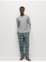 Marks & Spencer Karirani komplet pidžame od čiste pamuke Marks & Spencer siva