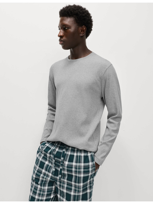 Marks & Spencer Karirani komplet pidžame od čiste pamuke Marks & Spencer siva