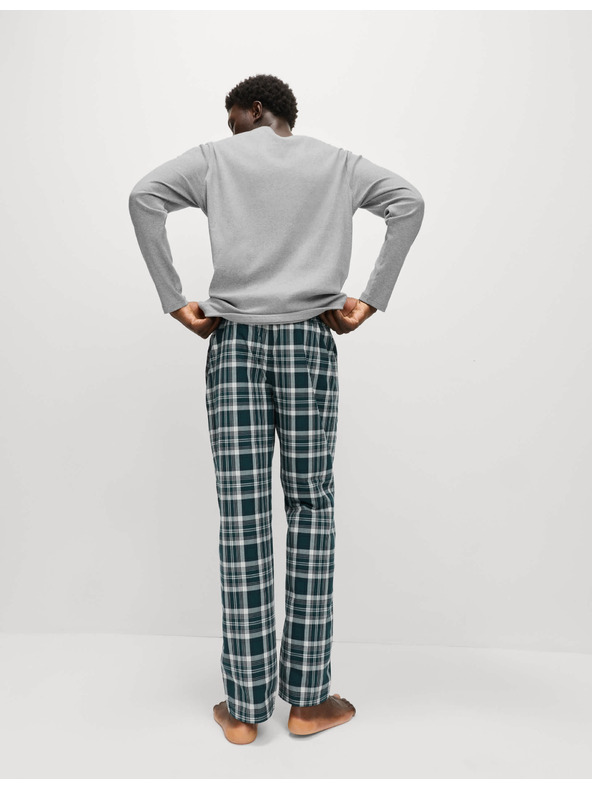 Marks & Spencer Karirani komplet pidžame od čiste pamuke Marks & Spencer siva