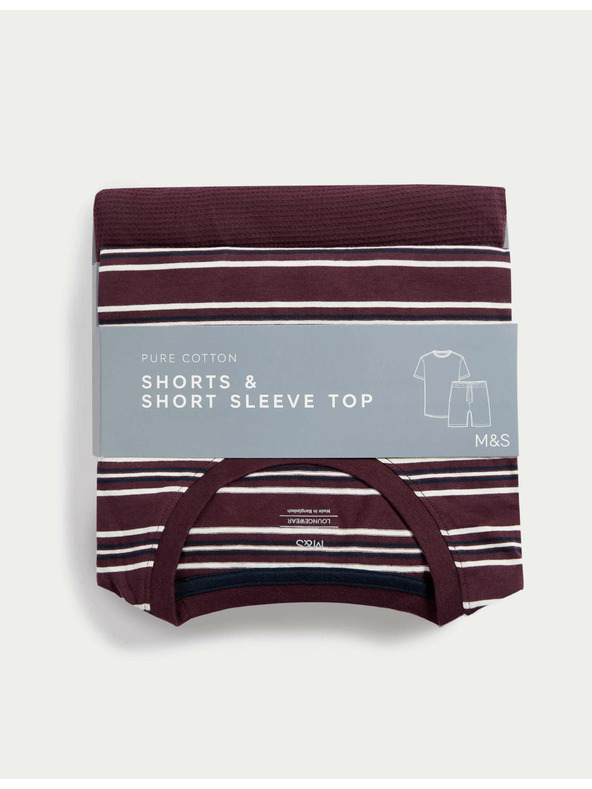 Marks & Spencer Pidžama komplet od čiste pamuke s vafel teksturom Marks & Spencer crvena