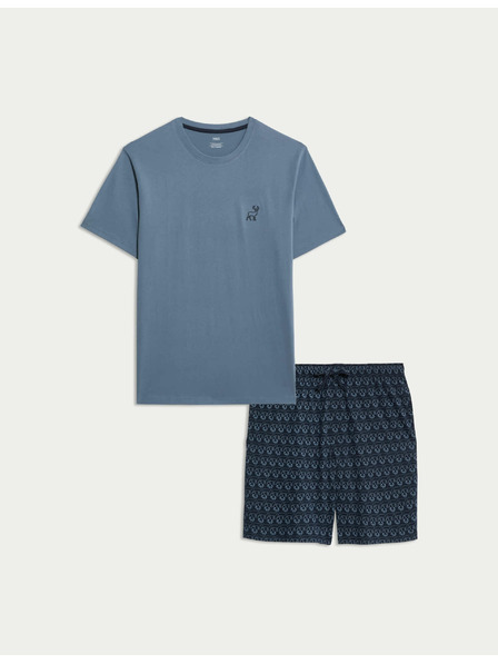 Marks & Spencer Pidžama komplet od čiste pamuke s motivom jelena Marks & Spencer plava