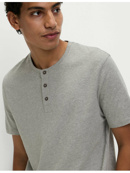 Marks & Spencer Karirani komplet pidžame od čiste pamuke s otvorenim ovratnikom Marks & Spencer siva