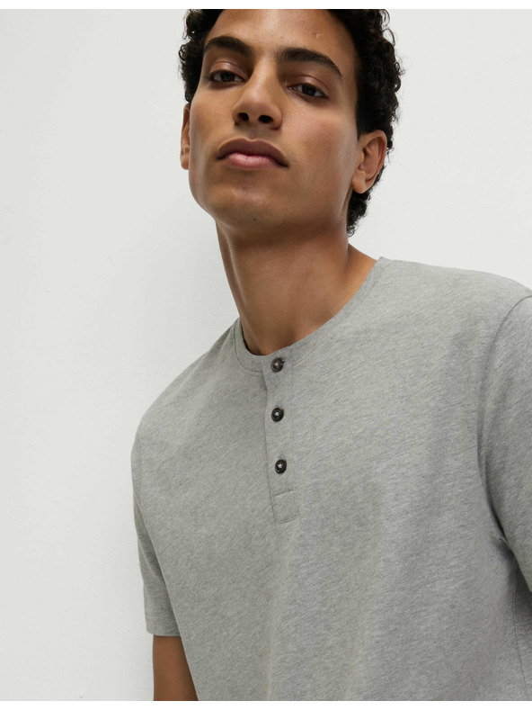 Marks & Spencer Karirani komplet pidžame od čiste pamuke s otvorenim ovratnikom Marks & Spencer siva