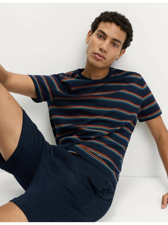 Marks & Spencer Pidžama komplet s duga prugama, od čiste pamuke Marks & Spencer mornarsko plava