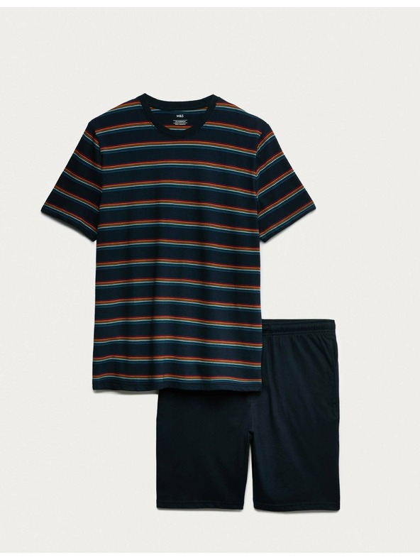 Marks & Spencer Pidžama komplet s duga prugama, od čiste pamuke Marks & Spencer mornarsko plava