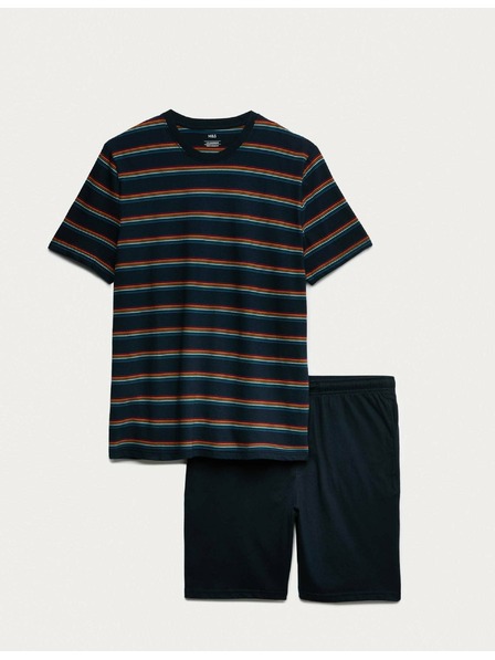 Marks & Spencer Pidžama komplet s duga prugama, od čiste pamuke Marks & Spencer mornarsko plava