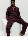 Marks & Spencer Karirani komplet pidžame od češljane pamuke Marks & Spencer crvena