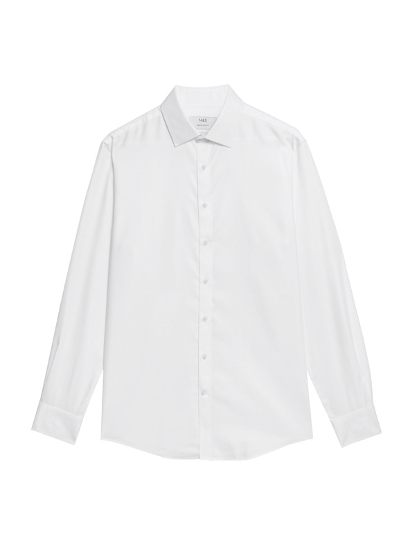 Marks & Spencer Pamučna košulja klasičnog kroja s nepotrebnim glačanjem Marks & Spencer bijela