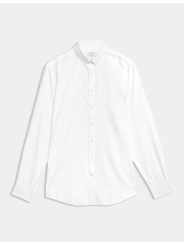 Marks & Spencer Košulja od čistog pamuka klasičnog kroja s nepotrebnim glačanjem Marks & Spencer bijela