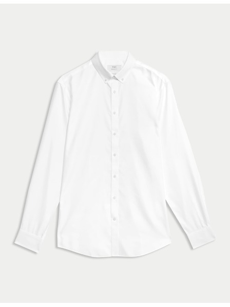Marks & Spencer Košulja od čistog pamuka klasičnog kroja s nepotrebnim glačanjem Marks & Spencer bijela