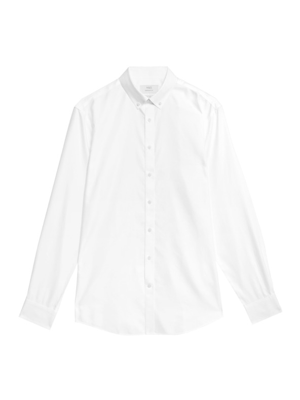 Marks & Spencer Košulja od čistog pamuka klasičnog kroja s nepotrebnim glačanjem Marks & Spencer bijela