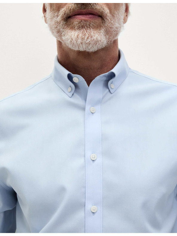 Marks & Spencer Košulja od čistog pamuka klasičnog kroja s nepotrebnim glačanjem Marks & Spencer plava