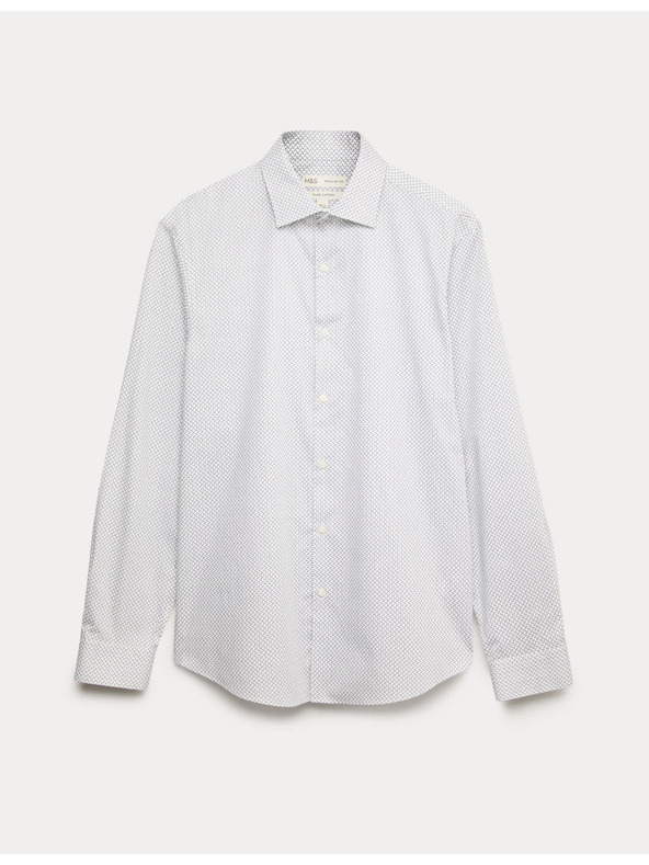 Marks & Spencer Košulja s printom normalnog kroja od čistog pamuka Marks & Spencer bijela