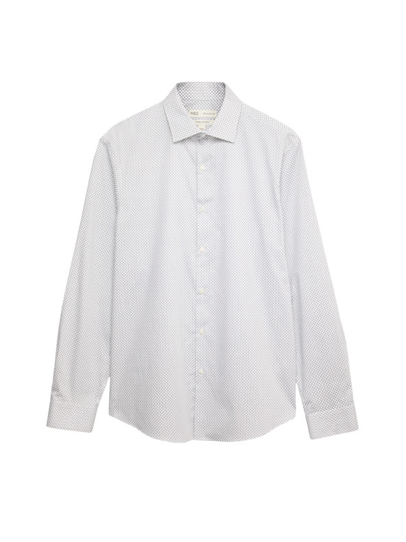 Marks & Spencer Košulja s printom normalnog kroja od čistog pamuka Marks & Spencer bijela