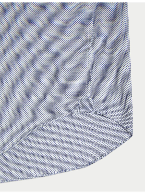 Marks & Spencer Luksuzna slim košulja od čistog pamuka s teksturom Marks & Spencer plava