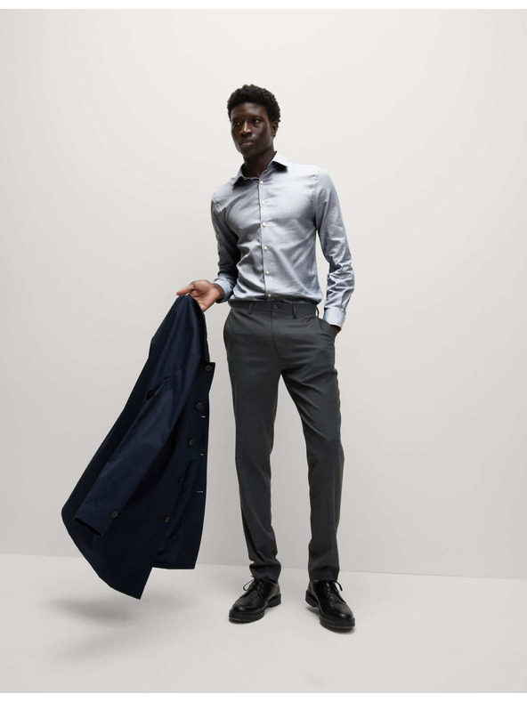 Marks & Spencer Luksuzna slim košulja od čistog pamuka s teksturom Marks & Spencer plava